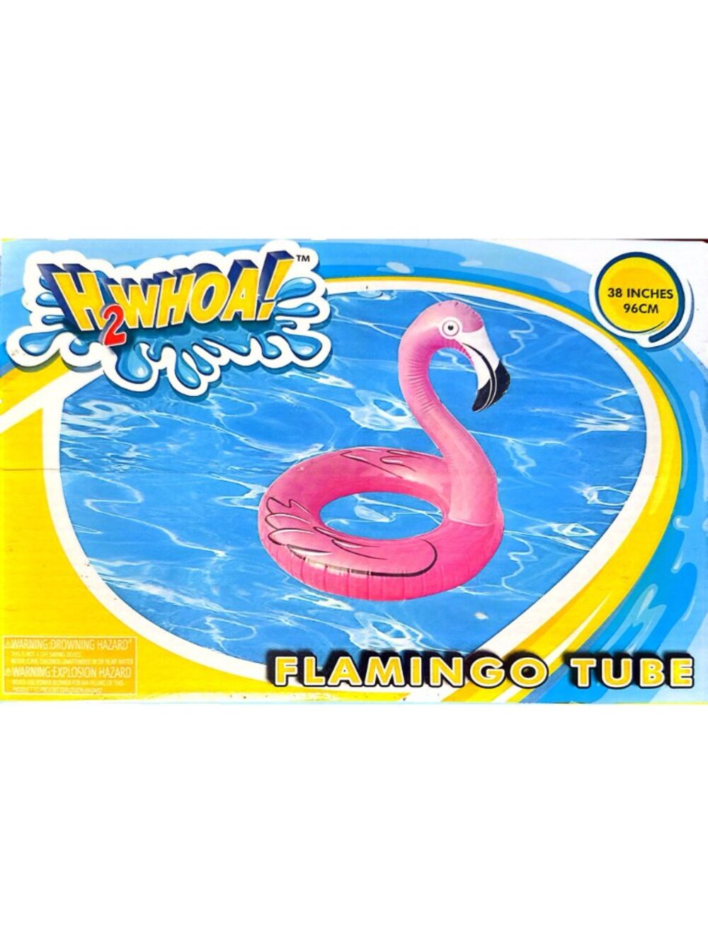 H2Whoa! Flamingo Inflatable Tube Pool Float 38 Inches Pink Summer Fun - Picture 2 of 4